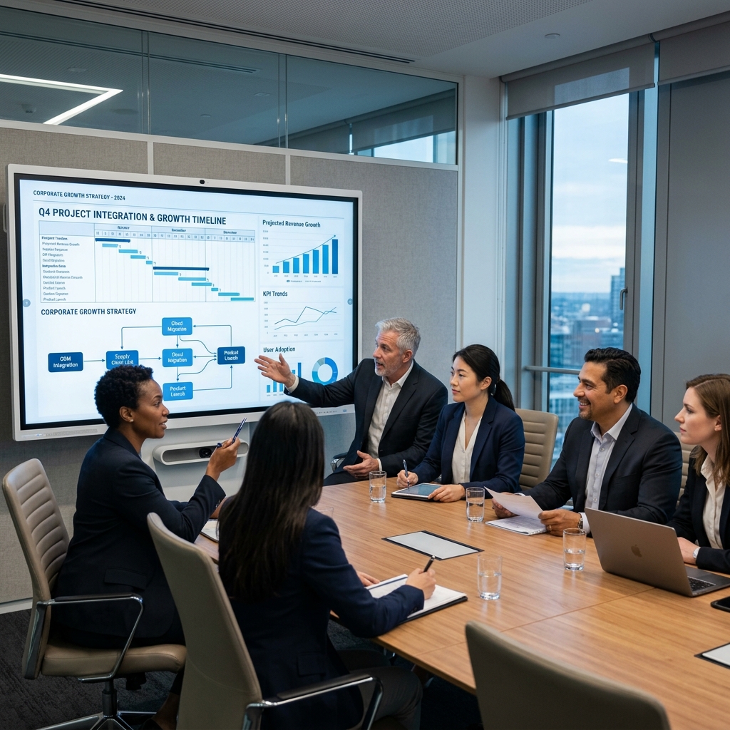 Corporate integration and growth analytics dashboard